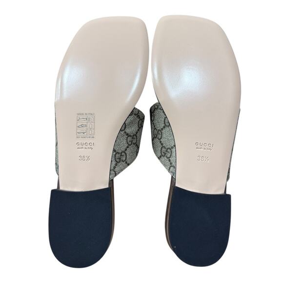 Gucci Blondie Interlocking G Flat Thong Sandal Monogram Supreme GG 38.5 - Picture 5 of 6